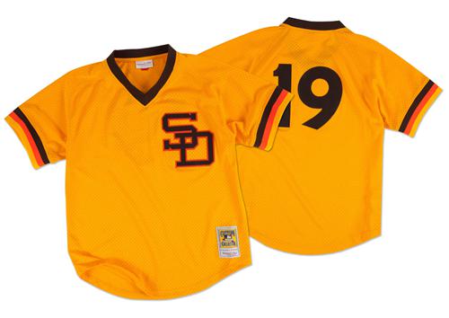 Mitchell And Ness 1982 Padres #19 Tony Gwynn Gold Throwback Stitched MLB Jersey Mitchell And Ness 1982 Padres #19 Tony Gwynn Gold Throwback Stitched MLB Jersey