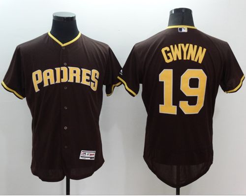 Padres #19 Tony Gwynn Brown Flexbase Authentic Collection Stitched MLB Jersey Padres #19 Tony Gwynn Brown Flexbase Authentic Collection Stitched MLB Jersey