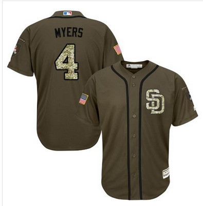 Padres #4 Wil Myers Green Salute to Service Stitched MLB Jersey