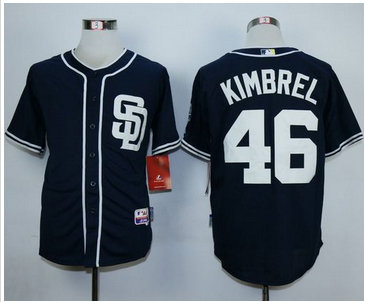 San Diego Padres #46 Craig Kimbrel Dark Blue Alternate 1 Cool Base Stitched Baseball Jersey