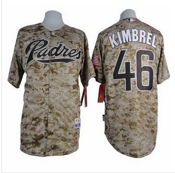 San Diego Padres #46 Craig Kimbrel Camo Alternate 2 Cool Base Stitched Baseball Jersey