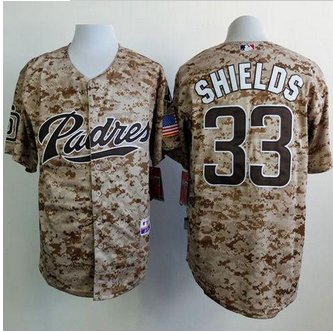 San Diego Padres #33 James Shields Camo Alternate 2 Cool Base Stitched Baseball Jersey