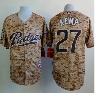 San Diego Padres #27 Matt Kemp Camo Alternate 2 Cool Base Stitched Baseball Jersey