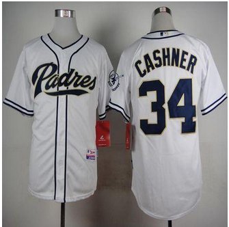 San Diego Padres #34 Andrew Cashner White Cool Base Stitched Baseball Jersey