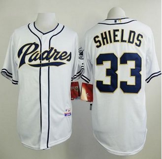 San Diego Padres #33 James Shields White Cool Base Stitched Baseball Jersey