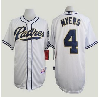 San Diego Padres #4 Wil Myers White Cool Base Stitched Baseball Jersey