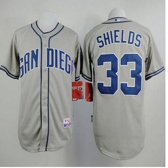 San Diego Padres #33 James Shields Grey Cool Base Stitched Baseball Jersey