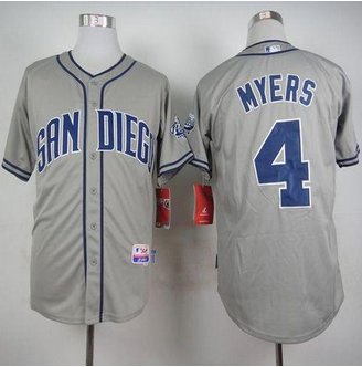 San Diego Padres #4 Wil Myers Grey Cool Base Stitched Baseball Jersey