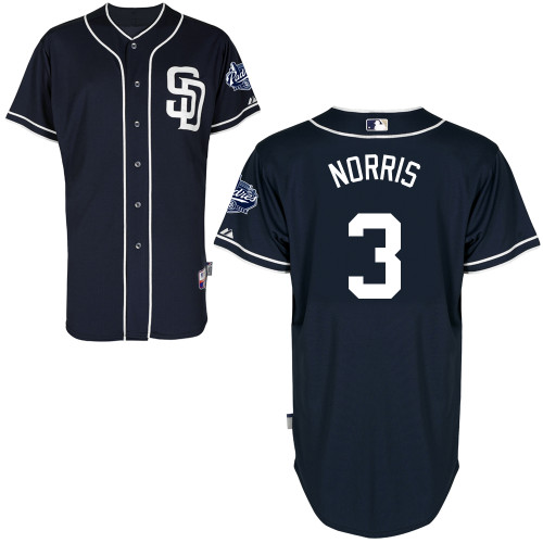 San Diego Padres #3Derek Norris Authentic Personalized Alternate Blue Jersey