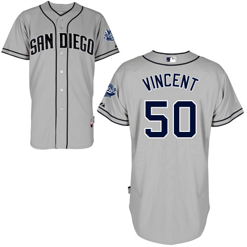 San Diego Padres #50 Nick Vincent Authentic Personalized Road Gray Jersey