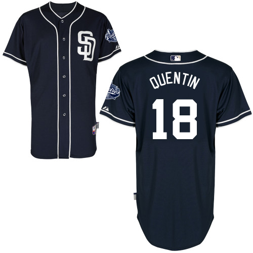 San Diego Padres #18Carlos Quentin Authentic Personalized Alternate Blue Jersey San Diego Padres #18Carlos Quentin Authentic Personalized Alternate Blue Jersey