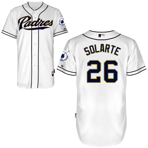 San Diego Padres #26Yangervis Solarte Authentic Personalized Home White Jersey