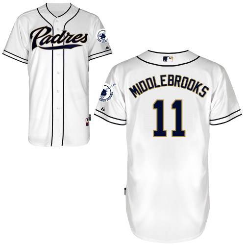 San Diego Padres #11Will Middlebrooks Authentic Personalized Home White Jersey San Diego Padres #11Will Middlebrooks Authentic Personalized Home White Jersey
