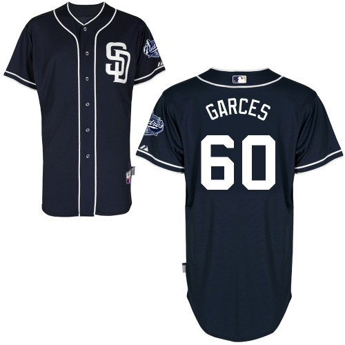 San Diego Padres #60Frank Garces Authentic Personalized Alternate Blue Jersey