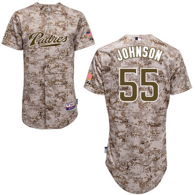 San Diego Padres #55Josh Johnson Authentic Personalized Alternate Camo Jersey
