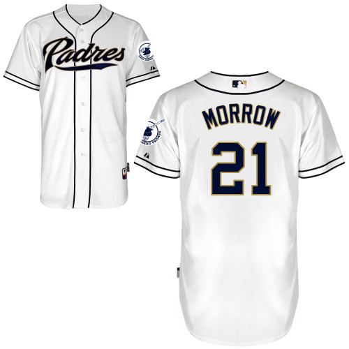 San Diego Padres #21 Brandon Morrow Authentic Personalized Home White Jersey