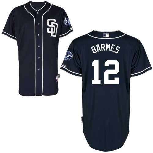San Diego Padres #12Clint Barmes Authentic Personalized Alternate Blue Jersey San Diego Padres #12Clint Barmes Authentic Personalized Alternate Blue Jersey