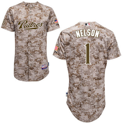 San Diego Padres #1 Chris Nelson Authentic Personalized Alternate Camo Jersey