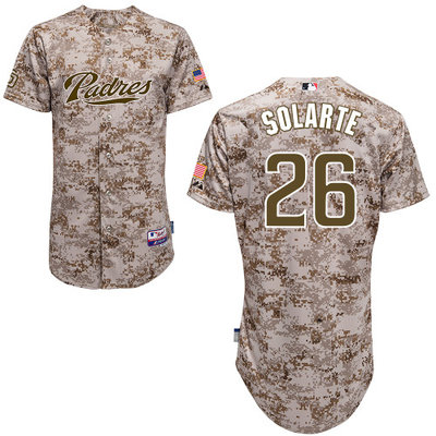 San Diego Padres #26Yangervis Solarte Authentic Personalized Alternate Camo Jersey
