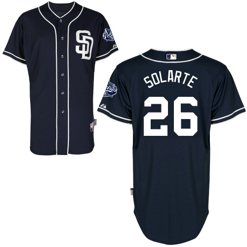 San Diego Padres #26Yangervis Solarte Authentic Personalized Alternate Blue Jersey