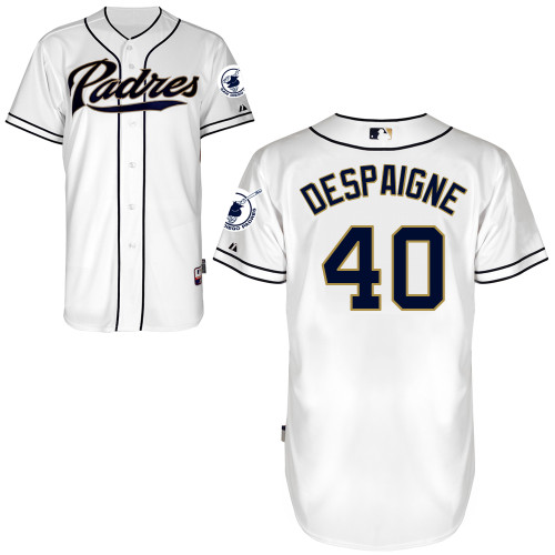 San Diego Padres #40Odrisamer Despaigne Authentic Personalized Home White Jersey San Diego Padres #40Odrisamer Despaigne Authentic Personalized Home White Jersey