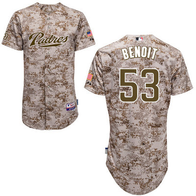San Diego Padres #53Joaquin Benoit Authentic Personalized Alternate Camo Jersey