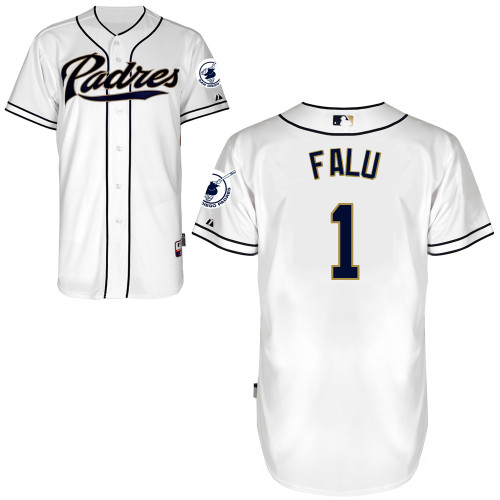 San Diego Padres #1 irving Falu Authentic Personalized Home White Jersey