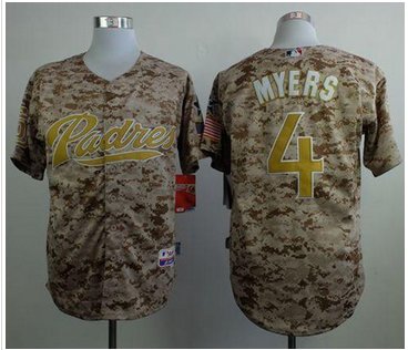 San Diego Padres #4 Wil Myers Camo Alternate 2 Cool Base Stitched Baseball Jersey