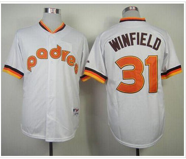 San Diego Padres #31 Dave Winfield White 1984 Turn Back The Clock Stitched Baseball Jersey