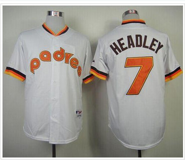 San Diego Padres #7 Chase Headley White 1984 Turn Back The Clock Stitched Baseball Jersey
