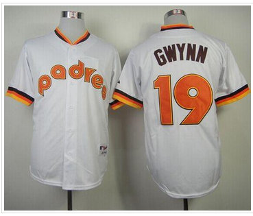 San Diego Padres #19 Tony Gwynn White 1984 Turn Back The Clock Stitched Baseball Jersey