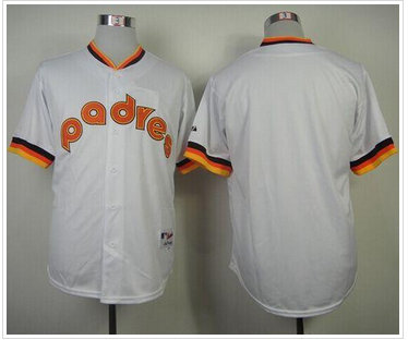 San Diego Padres Blank White 1984 Turn Back The Clock Stitched Baseball Jersey
