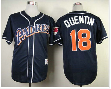 San Diego Padres #18 Carlos Quentin Navy Blue 1998 Turn Back The Clock Baseball Jersey