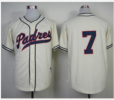 San Diego Padres #7 Chase Headley Cream 1948 Turn Back The Clock Stitched Baseball Jersey