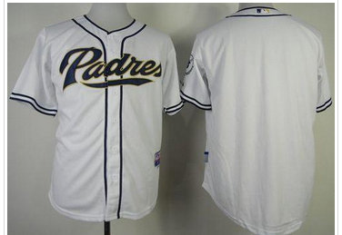 San Diego Padres Blank White Cool Base Baseball Jersey