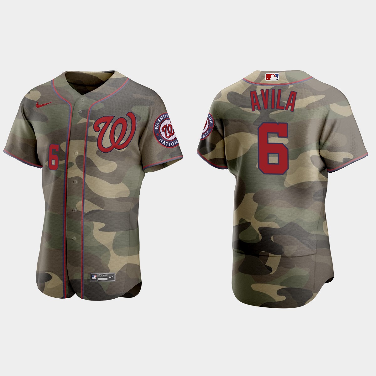 Washington Nationals #6 Alex Avila Men's Nike 2021 Armed Forces Day Authentic MLB Jersey -Camo