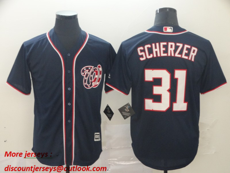 Nationals 31 Max Scherzer Navy Cool Base Jersey Nationals 31 Max Scherzer Navy Cool Base Jersey