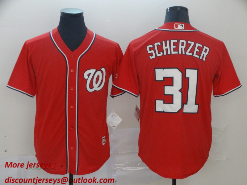 Nationals 31 Max Scherzer Red Cool Base Jersey Nationals 31 Max Scherzer Red Cool Base Jersey