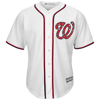 Washington Nationals Majestic Stars & Stripes 4th of July Cool Base Jersey - White