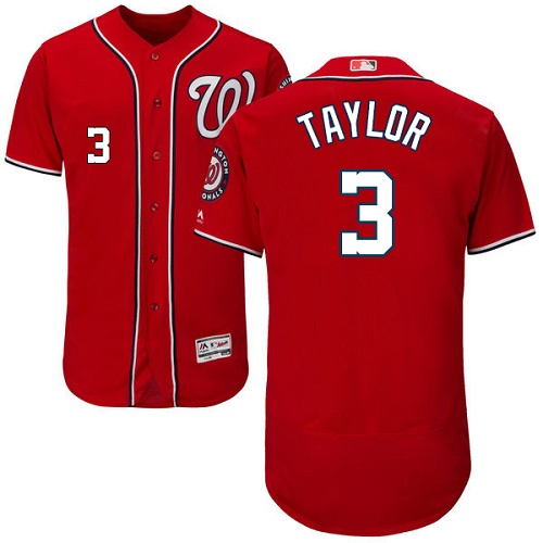 Nationals #3 Michael Taylor Red Flexbase Authentic Collection Stitched MLB Jersey Nationals #3 Michael Taylor Red Flexbase Authentic Collection Stitched MLB Jersey