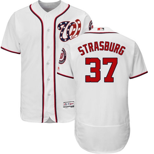 Nationals #37 Stephen Strasburg White Flexbase Authentic Collection Stitched MLB Jersey Nationals #37 Stephen Strasburg White Flexbase Authentic Collection Stitched MLB Jersey