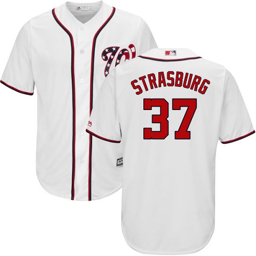 Nationals #37 Stephen Strasburg White New Cool Base Stitched MLB Jersey Nationals #37 Stephen Strasburg White New Cool Base Stitched MLB Jersey