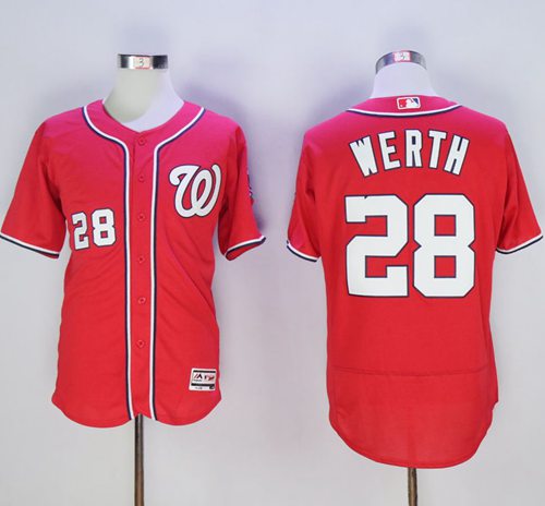 Nationals #28 Jayson Werth Red Flexbase Authentic Collection Stitched MLB Jersey Nationals #28 Jayson Werth Red Flexbase Authentic Collection Stitched MLB Jersey