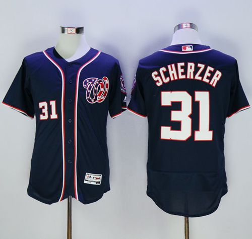 Nationals #31 Max Scherzer Navy Blue Flexbase Authentic Collection Stitched MLB Jersey Nationals #31 Max Scherzer Navy Blue Flexbase Authentic Collection Stitched MLB Jersey