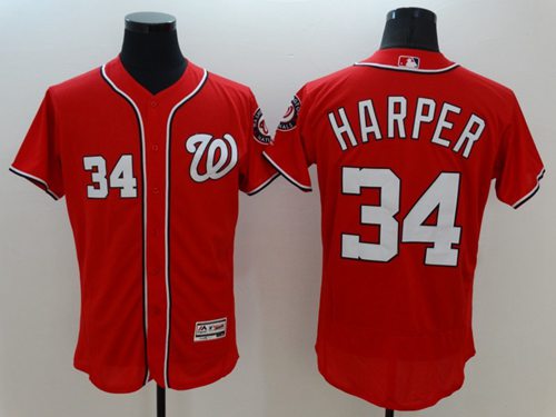 Nationals #34 Bryce Harper Red Flexbase Authentic Collection Stitched MLB Jersey Nationals #34 Bryce Harper Red Flexbase Authentic Collection Stitched MLB Jersey