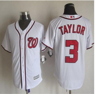 Washington Nationals #3 Michael Taylor White New Cool Base Stitched Baseball Jersey Washington Nationals #3 Michael Taylor White New Cool Base Stitched Baseball Jersey