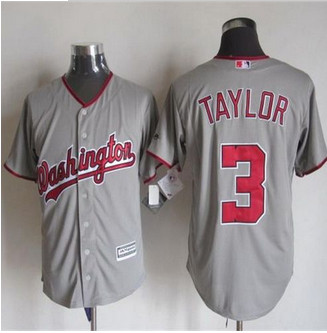 Washington Nationals #3 Michael Taylor Grey New Cool Base Stitched Baseball Jersey Washington Nationals #3 Michael Taylor Grey New Cool Base Stitched Baseball Jersey