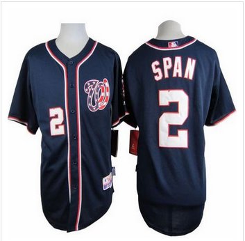 Washington Nationals #2 Denard Span Navy Blue Cool Base Stitched Baseball Jersey