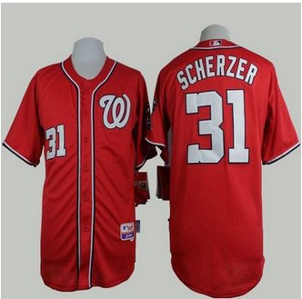 Washington Nationals #31 Max Scherzer Red Cool Base Stitched Baseball Jersey