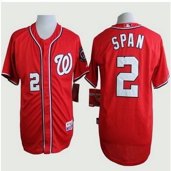 Washington Nationals #2 Denard Span Red Cool Base Stitched Baseball Jersey Washington Nationals #2 Denard Span Red Cool Base Stitched Baseball Jersey